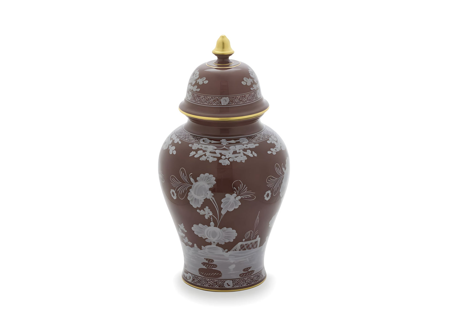 Vaso Potiche Grande Castagna Oriente Italiano