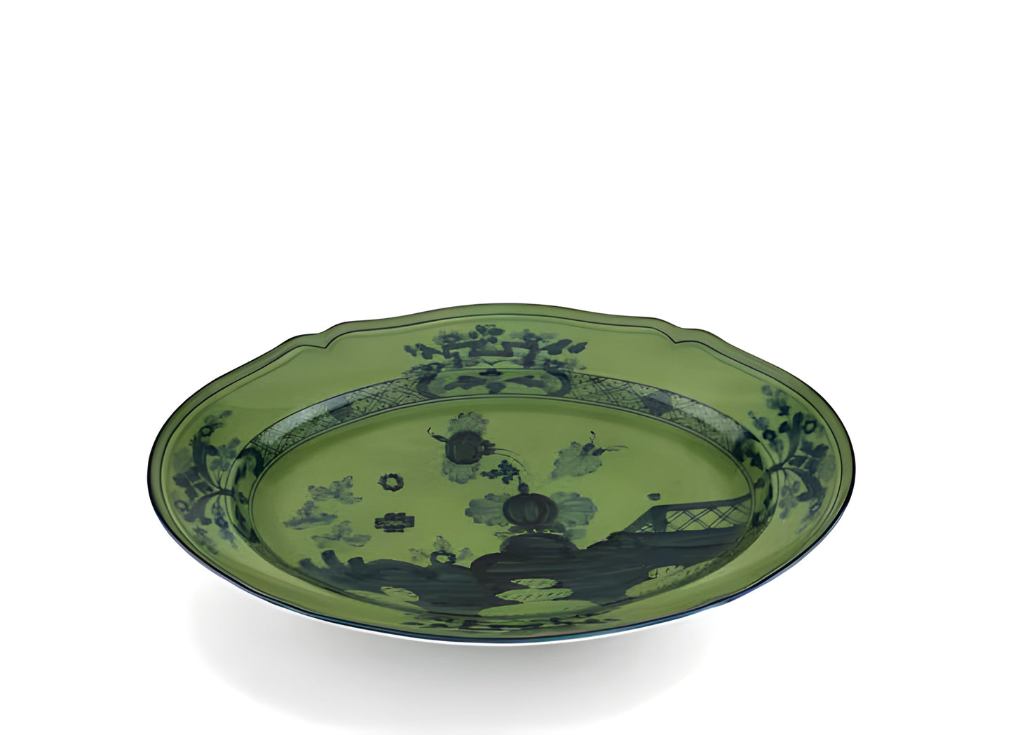 Piatto ovale in malachite Oriente Italiano