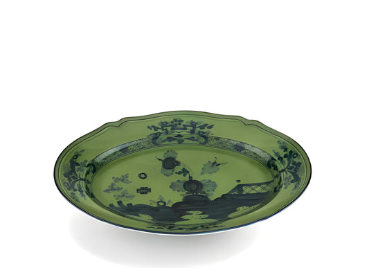 Piatto ovale in malachite Oriente Italiano