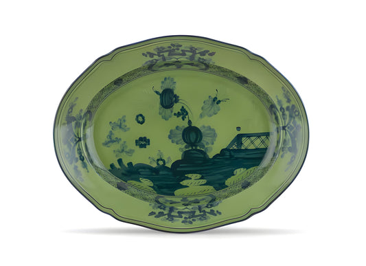 Piatto ovale in malachite Oriente Italiano