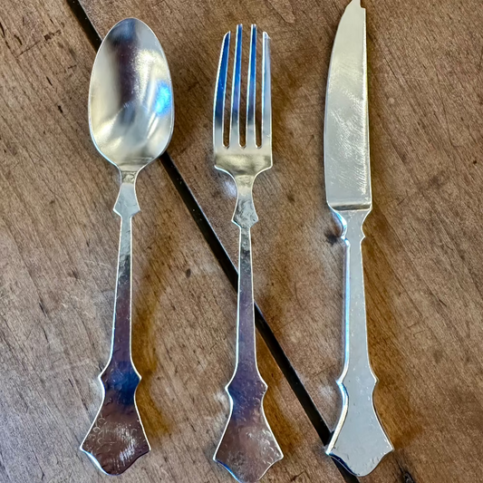 Set di posate da tavola placcate in argento Yoshinori Nagashima da 3 pezzi