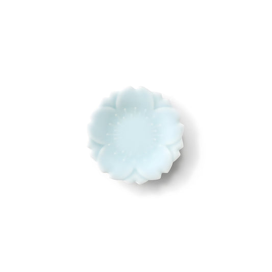 Piatto piccolo a forma di fiore di ciliegio celadon umido