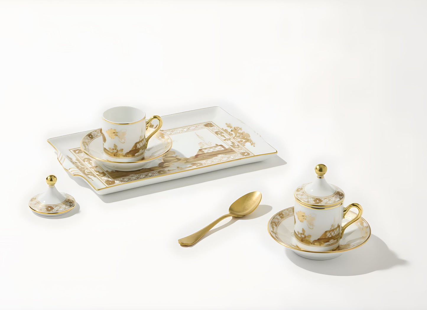 Oriente Italiano Tesori Set da caffè per due con vassoio