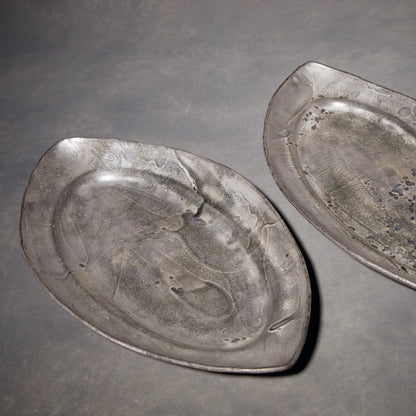 Piatto ovale smaltato in argento Yuko Ikeda 01